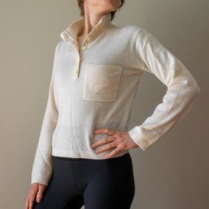 BNWT Cream EVERLANE ReCashmere Button Mockneck